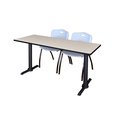 Cain Rectangle Tables > Training Tables > Cain Training Table & Chair Sets, 60 X 24 X 29, Maple MTRCT6024PL47GY